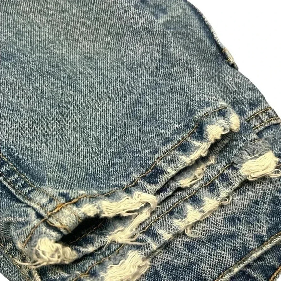 Zara High Waisted Factory Destroyed Denim Jeans Size 2 - Picture 6 of 9